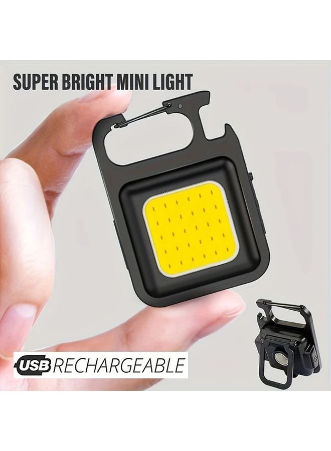 1pc Rechargeable LED Keychain Flashlight Portable Mini Light For Outdoor Camping - Image 2