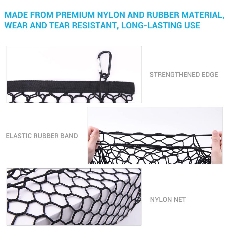 MICTUNING Truck Bed Cargo Net, Elastic Mesh Net Organizer Truck Bed Storage Net Organizer Envelope for Chevy Silverado & Ford F150/F250 Luggage Back Cargo (47x15.2 Inch) - Image 3