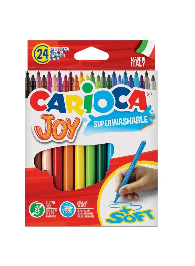 كاريوكا أقلام تلوين كاريوكا جوي فائقة الغسل، ٢٤ قطعة، برأس لباد، ٤٠٦١٥