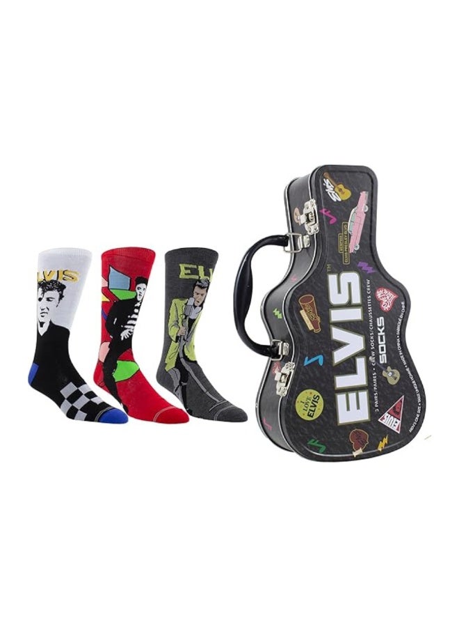 ELVIS - Elvis Socks 3 Pack In Guitar Tin (One Size) - Image 3