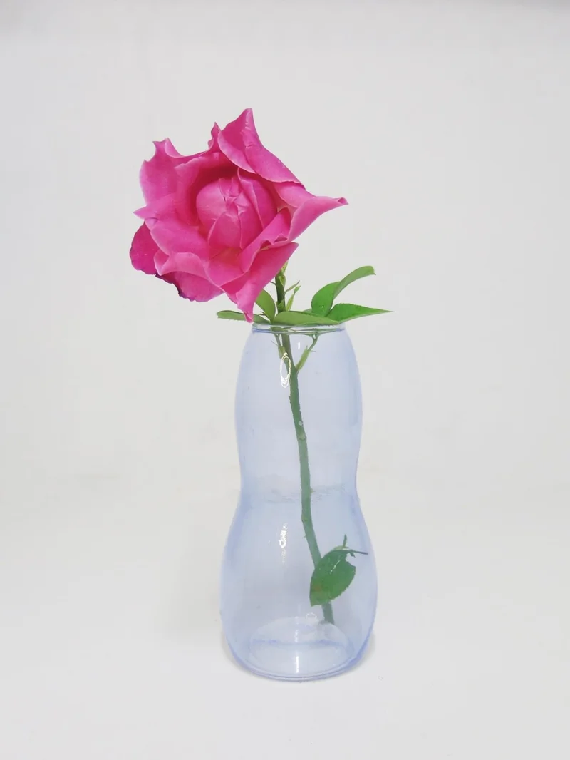 ميسي Handmade Blown Knotted Blue Glass Vase (17 Cm)