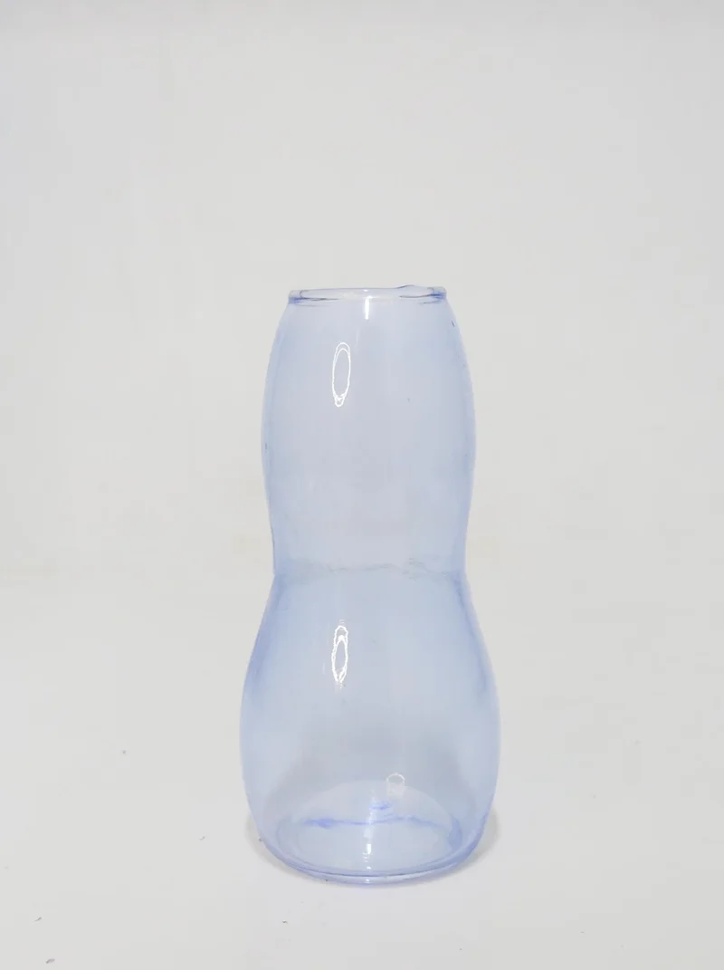 ميسي Handmade Blown Knotted Blue Glass Vase (17 Cm)