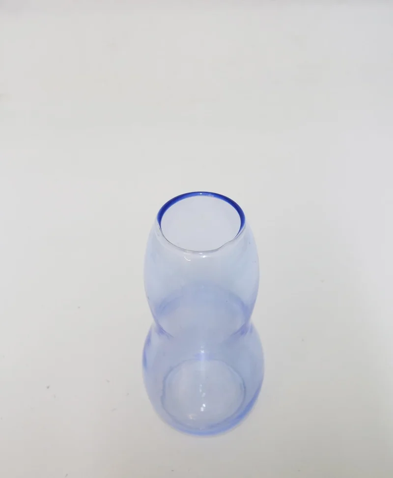 ميسي Handmade Blown Knotted Blue Glass Vase (17 Cm)