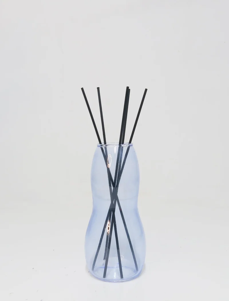 ميسي Handmade Blown Knotted Blue Glass Vase (17 Cm)