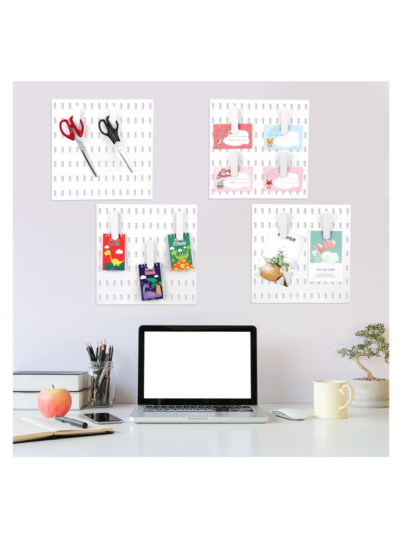 SOLARAE Pegboard Accessories Clips, White Pegboard Clips, Quality Metal Material, Metal Pegboard Attachment for Crafts, Kitchen, Bathroom, Living Room, Office Wall, Organize Storage (10 Pcs) - Image 5