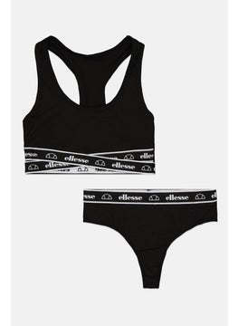 Ellesse Women 2 Pieces Bralette And Underwear Set, Black  - Image 1
