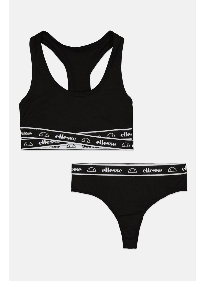 Ellesse Women 2 Pieces Bralette And Underwear Set, Black  - Image 1