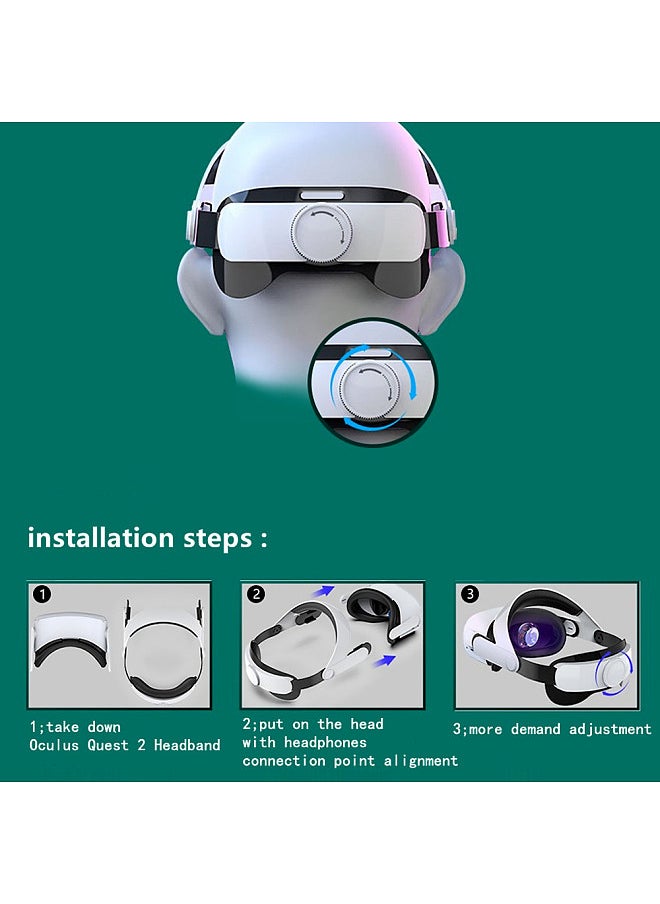 Generic VR Glasses Bracket, Suitable For Oculus Quest 2 VR Glasses, Comfortable Head Wear, Adjustable Balance, No Pressure On The Face, Even Force Rise, Comfortable Headwear, Decompression, VR Glasses is Not Included  - Image 3