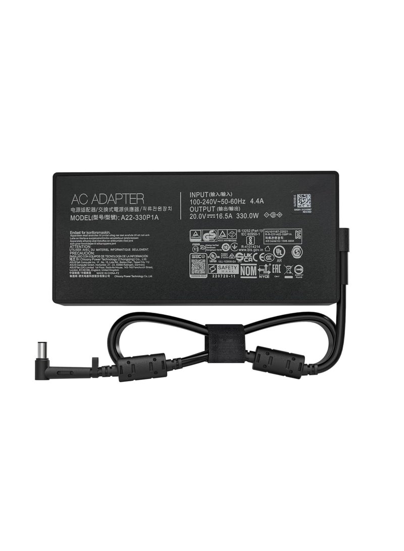 Terabyte شاحن لابتوب AC بقوة 330 واط 20 فولت 16.5 أمبير لأجهزة Asus Rog Strix Scar 16 17 17SE 18 18G وأجهزة Asus Rog Zephyrus Duo 16 M16 للألعاب، G834JY A21-330P1A A22-330P1A مزود طاقة لابتوب (6.0x3.7 مم) - Image 1