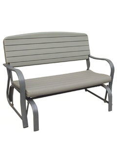 LIVING ACCENTS 2-Seater Weather Resistant Contemporary Outdoor Bench Grey 86 x 122 x 74 cm 