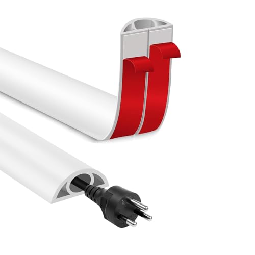 Serplex® PVC Cord Cover 6.6ft Self Adhesive Floor Cord Hider Wall Wire Holder Hider Cuttable Soft PVC Floor Cord Hider Flexible Wire Cover Reuseable Cord Cover Cord Guider - Image 1