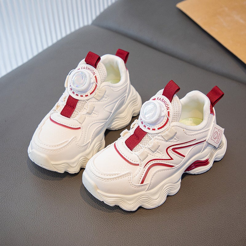 Solid Sole Girls' Leather Shoes 2025 New Children'S White Shoes Soft Sole Boys' Waterproof Leisure Sports - Image 1
