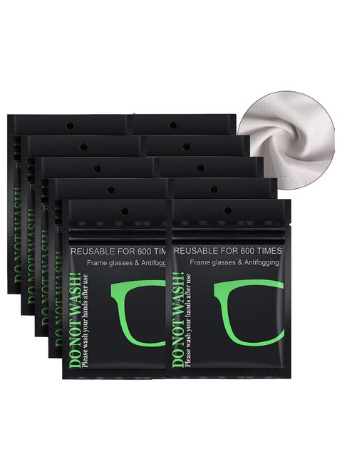 Anti Fog Wipes, 10 PCS Anti-Fog Microfiber Cloth, Nano Anti Fog Cloth Defog Reusable Cleaning Cloth for Glasses Goggles Motorcycle Helmet Eyeglass Camera Lens