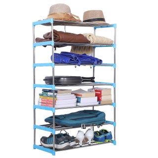 Three Secondz Foldable Steel Shoe Rack Portable Shoe Rack Shoe Cabinet Shoe Organizer Foldable Rack Portable Metal Shoe Rack 7 Layers Blue - pzsku/Z4C46025108AD8E2B9F18Z/45/1748244521/d3c4e24a-c562-45df-adff-fba97a5de71f