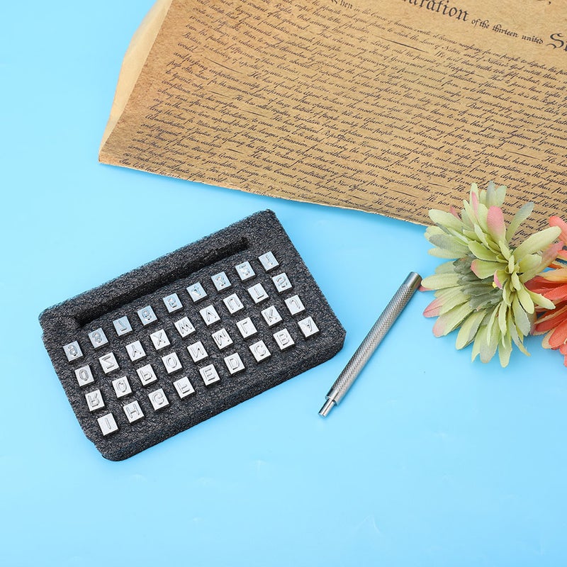 36PCS Alphabet & Number Stamp Punch Set DIY Leather Craft Stamping Tool Kit(6mm ) - Image 4