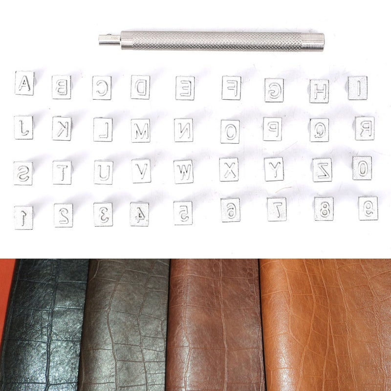 36PCS Alphabet & Number Stamp Punch Set DIY Leather Craft Stamping Tool Kit(6mm ) - Image 3