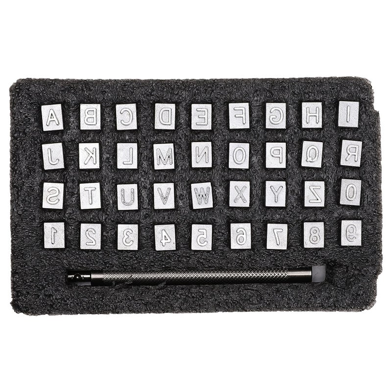36PCS Alphabet & Number Stamp Punch Set DIY Leather Craft Stamping Tool Kit(6mm ) - Image 5