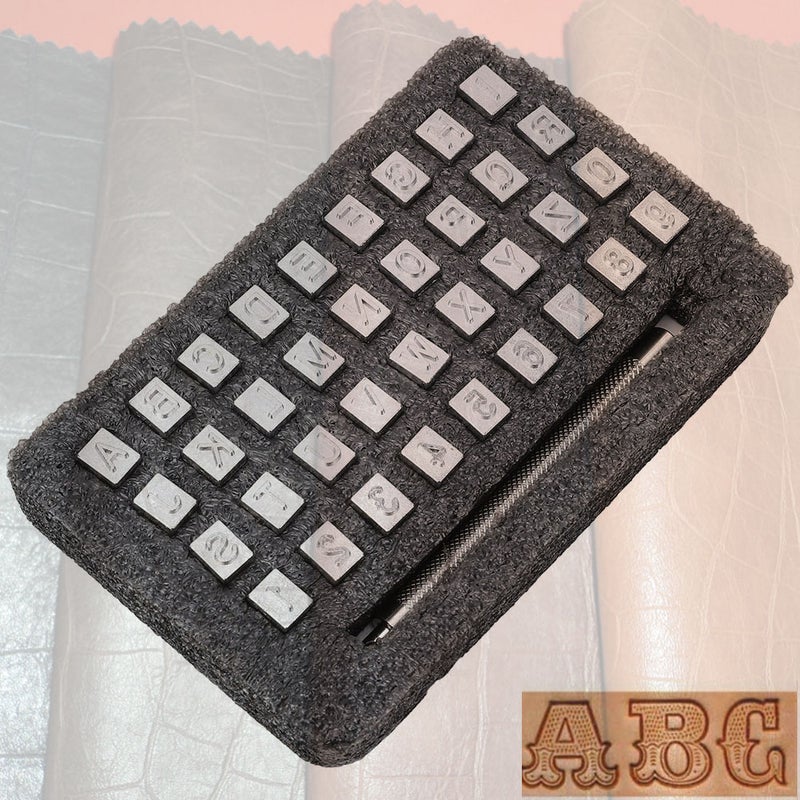 36PCS Alphabet & Number Stamp Punch Set DIY Leather Craft Stamping Tool Kit(6mm ) - Image 1