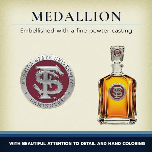 Heritage Pewter Florida State Seminoles Capitol Decanter | 24 OZ Whiskey Decanter for Liquor with Airtight Stopper | Expertly Crafted Pewter Glass with Gift Box Clear - Image 4