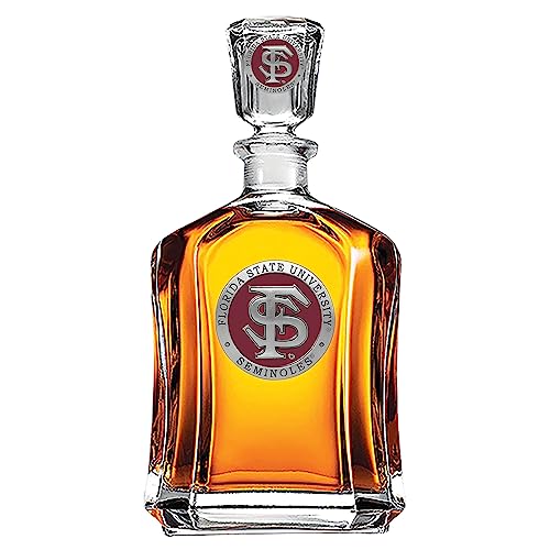 Heritage Pewter Florida State Seminoles Capitol Decanter | 24 OZ Whiskey Decanter for Liquor with Airtight Stopper | Expertly Crafted Pewter Glass with Gift Box Clear - Image 1