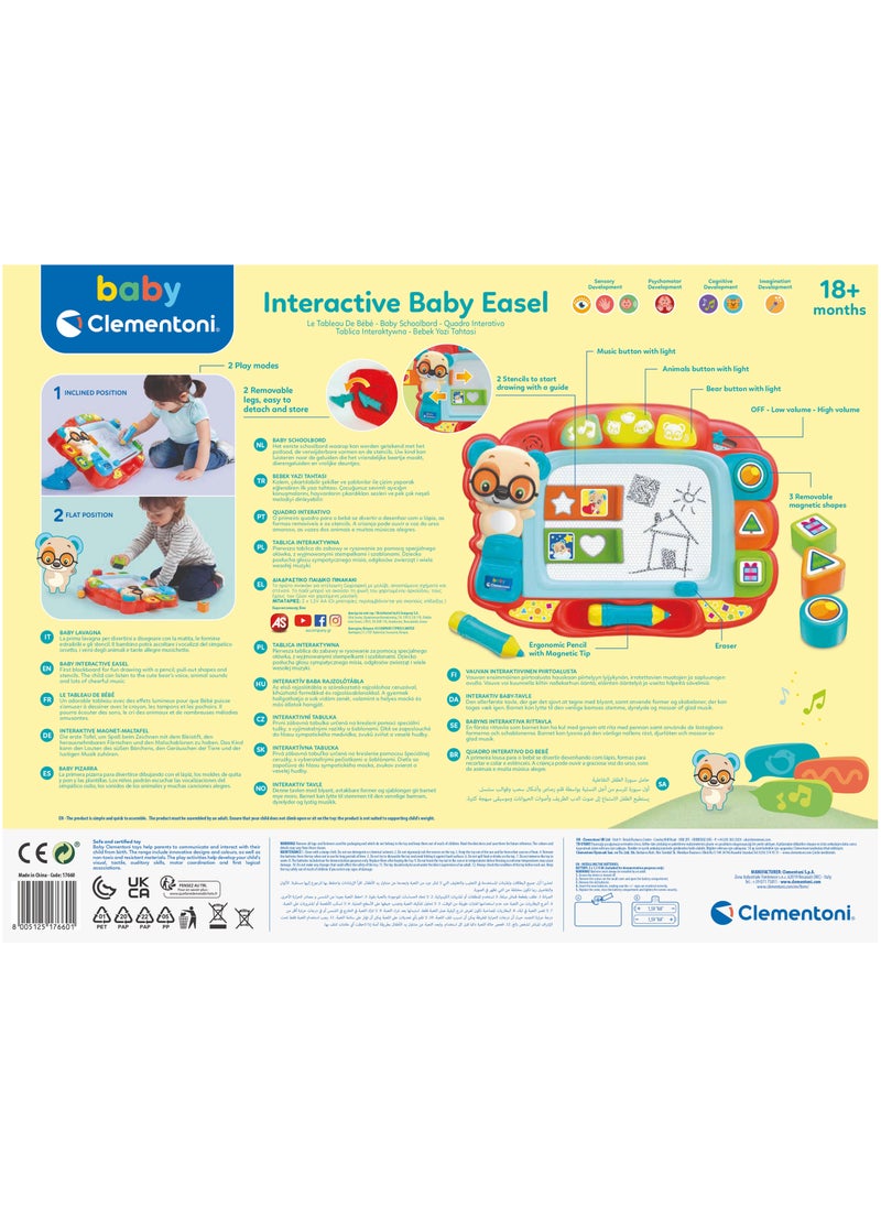 Clementoni - Clementoni Baby Interactive Easel, Battery Operated | Educational Toy | Early Development Toy  | Learn How to Draw and Write! | With Lights and Sound | Encourages Creativity | Helps with Motor Skill Development | Perfect Gift for Toddler - Image 1
