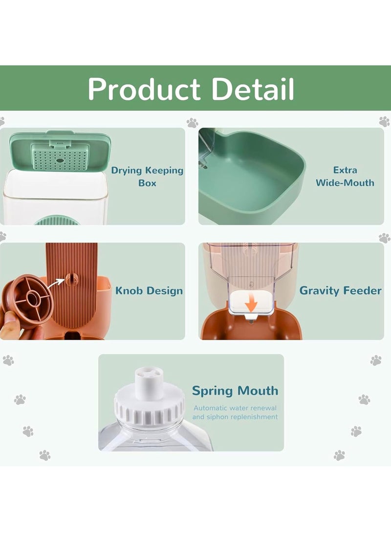 Cage Feeder Dispenser for Dogs & Cats - Wall Mounted Automatic Pet Feeder & Water Dispenser - Wear-Resistant Food Holder for Puppies, Rabbits & Small Pets - Hygienic, Easy Installation