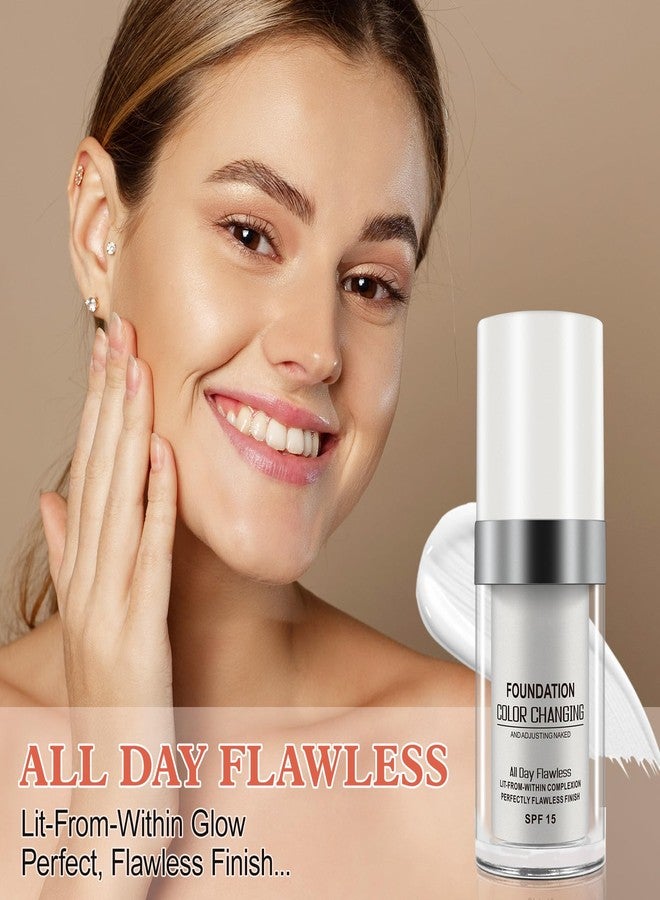 Find Back 30ML Flawless Colour Changing Warm Skin Tone Foundation,Naturally Blends Moisturizing foundation makeup,Long Lasting Waterproof Poreless Liquid Foundation SPF 15 for Face Makeup - Image 2