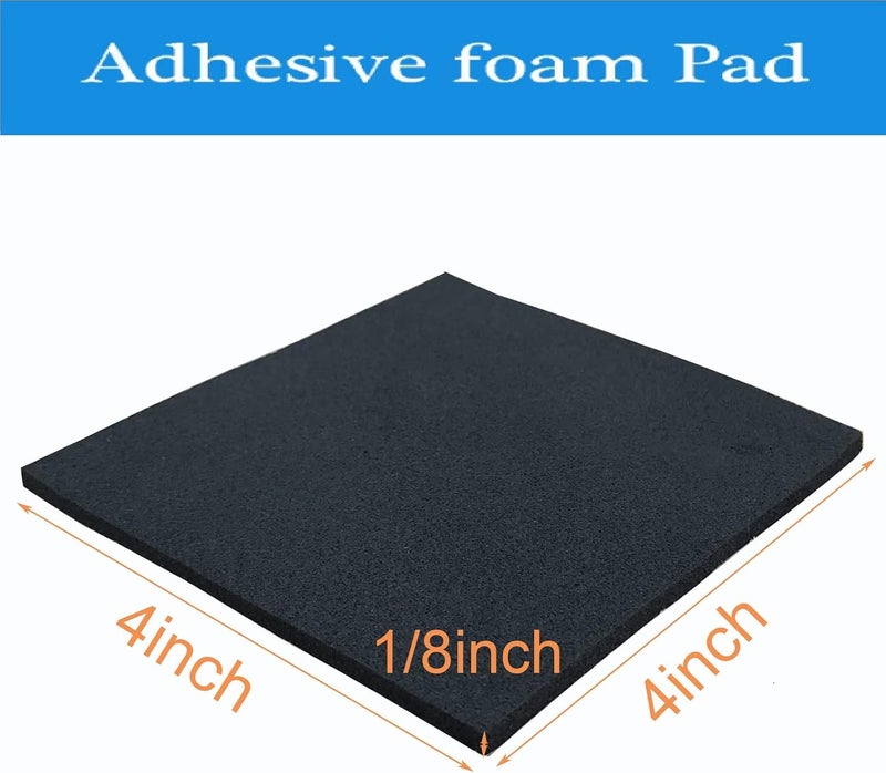 TYESMER Rubber Adhesive Pads, 8 Pcs Closed Cell Foam Sheet Neoprene High Density Foam Anti Vibration Pads for Furniture Cars Speakers Black (4" x 4" x 1/8", 8 Pcs) - Image 2