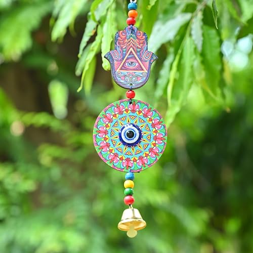 Hindcraft Evil Eye & Hamsa Hand Hanging with Nazar Dosh Nivaran Yantra – Good Luck Charm & Vastu Protection for Home, Car, Office | Ideal Spiritual Gift for Women & Housewarming - Image 4