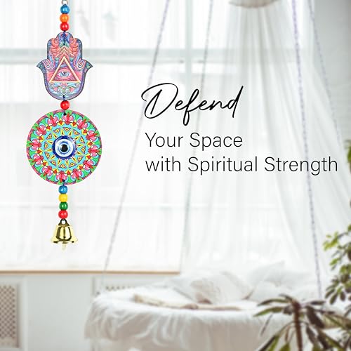 Hindcraft Evil Eye & Hamsa Hand Hanging with Nazar Dosh Nivaran Yantra – Good Luck Charm & Vastu Protection for Home, Car, Office | Ideal Spiritual Gift for Women & Housewarming - Image 5