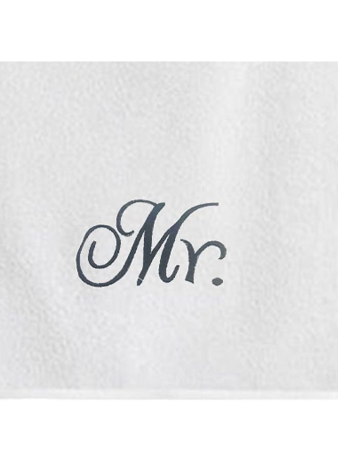 BYFT Embroidered For You  (White) Luxury (Mrs. & Mr.) Personalized Hand Towel (50 x 80 Cm -Set of 2) 100% Cotton, Highly Absorbent and Quick dry Bath Linen -600 Gsm  - Image 3