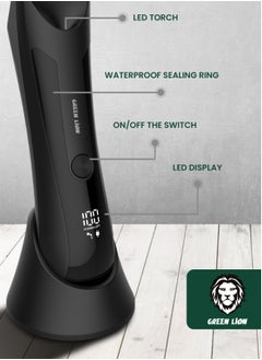 GREEN LION Sensitive Area Trimmer with 90 Min Runtime with 2 Hours Charging, 650mAh Battery, Type C Charging Port, IPX5 Waterproof, LED Display & Torch - Black  - Image 5