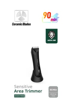 GREEN LION Sensitive Area Trimmer with 90 Min Runtime with 2 Hours Charging, 650mAh Battery, Type C Charging Port, IPX5 Waterproof, LED Display & Torch - Black  - Image 1