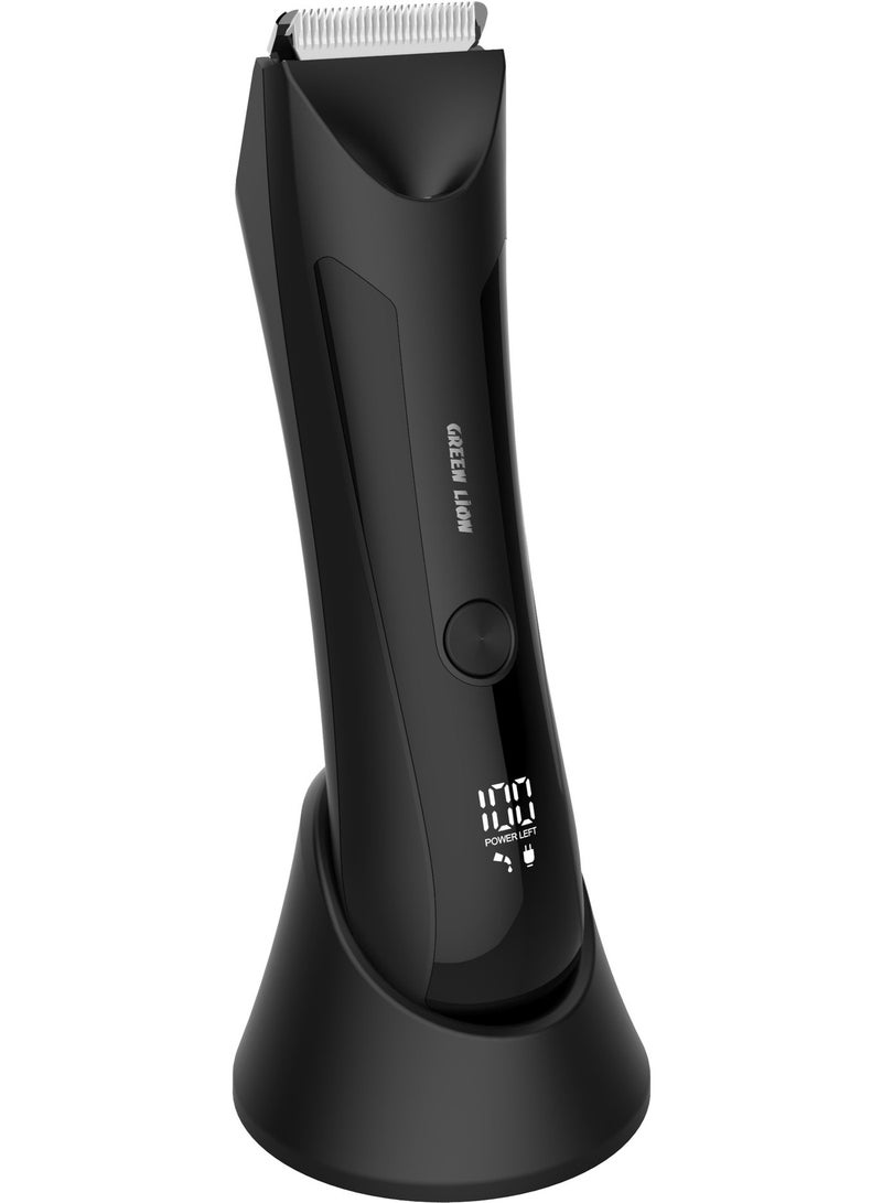 GREEN LION Sensitive Area Trimmer with 90 Min Runtime with 2 Hours Charging, 650mAh Battery, Type C Charging Port, IPX5 Waterproof, LED Display & Torch - Black - Image 1