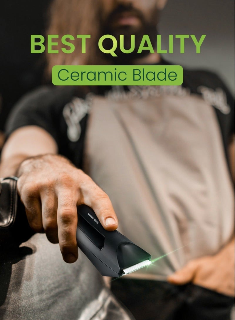 GREEN LION Sensitive Area Trimmer with 90 Min Runtime with 2 Hours Charging, 650mAh Battery, Type C Charging Port, IPX5 Waterproof, LED Display & Torch - Black - Image 3