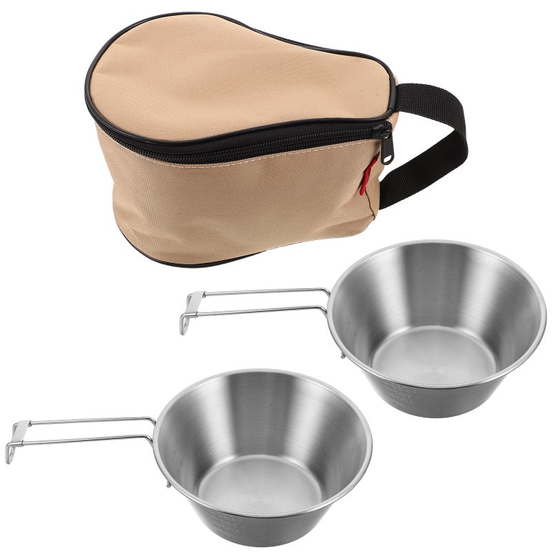 1 Set Camping Bowl: Portable Stainless Steel 500ML Camping Bowl Set - Foldable Outdoor Tableware for Backpacking Hiking Picnics BBQ and Travel - Image 5