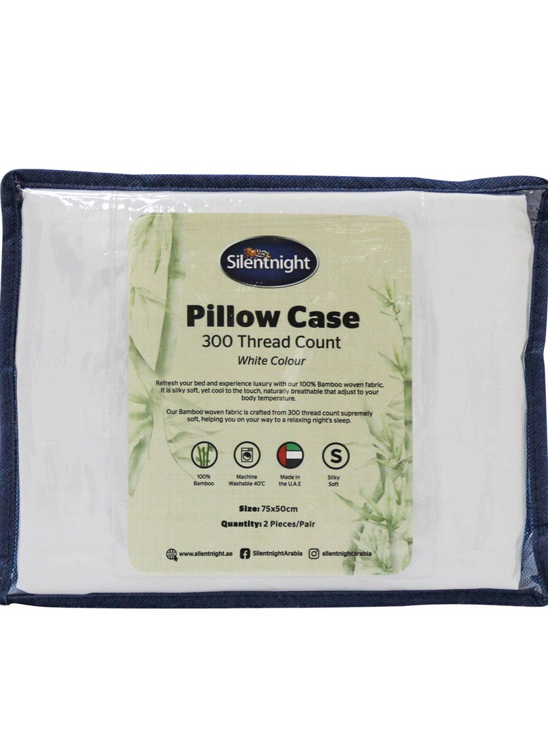 Silentnight Bamboo White Pillow Case - Image 2