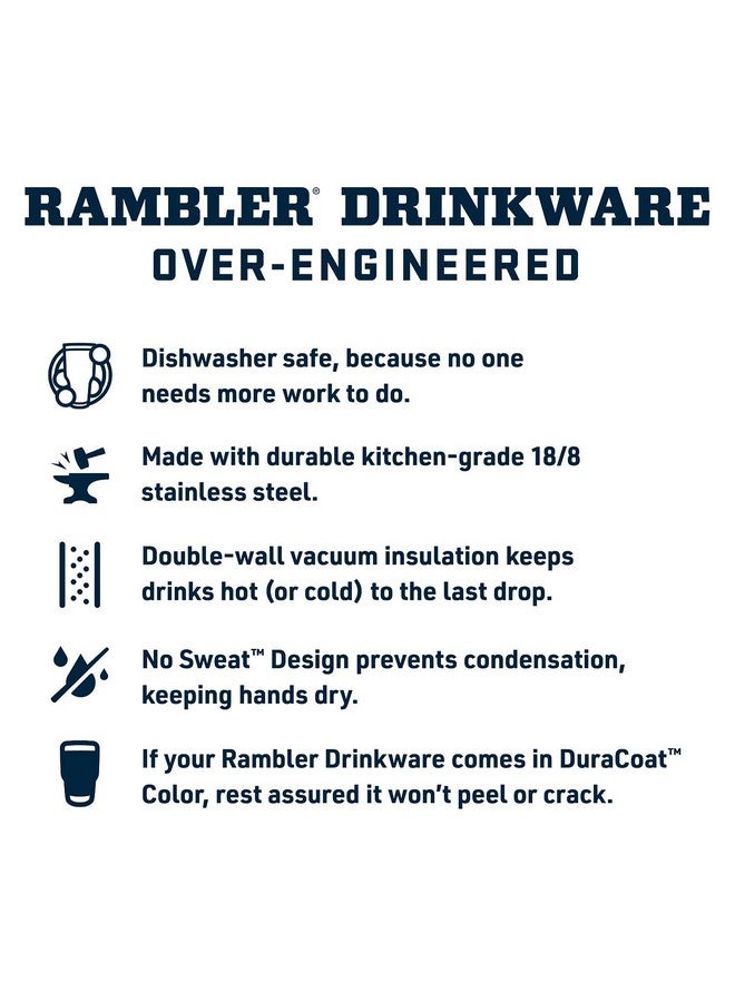 YETI زجاجة ييتي رامبلر سعة 18 أونصة، معزولة بالفراغ، من الفولاذ المقاوم للصدأ مع غطاء قشة، لون أزرق Navy - Image 4