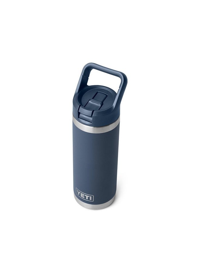 YETI زجاجة ييتي رامبلر سعة 18 أونصة، معزولة بالفراغ، من الفولاذ المقاوم للصدأ مع غطاء قشة، لون أزرق Navy - Image 5