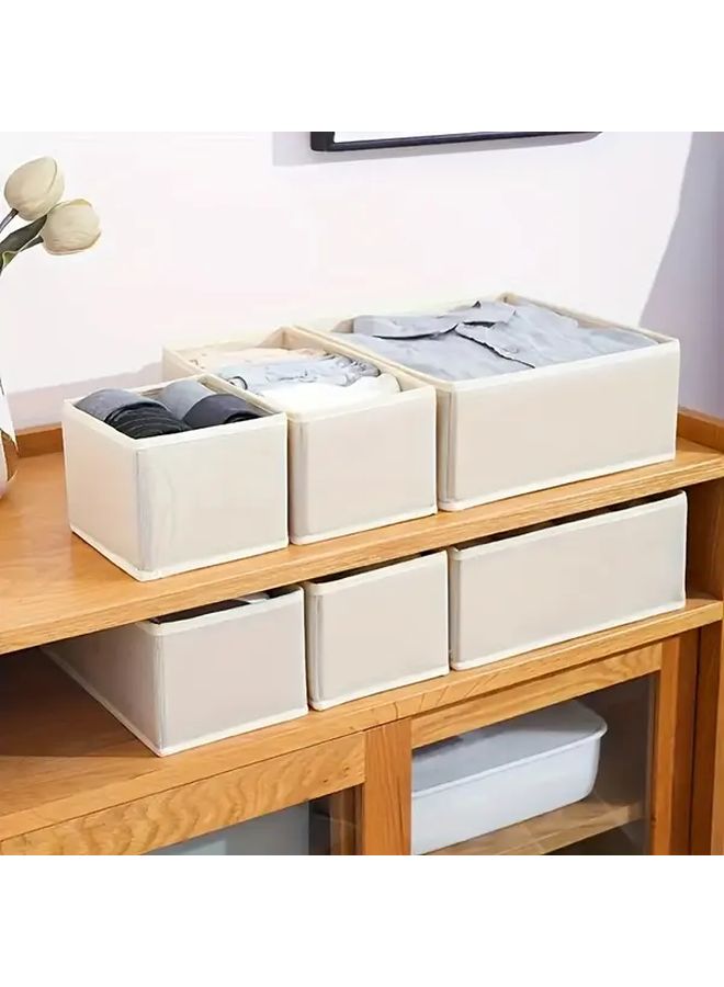 Light Gray 6 Piece Drawer Organizer Foldable Storage Set with Zipper - Image 2
