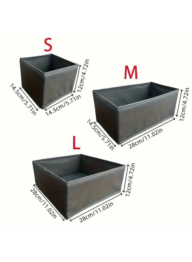 Light Gray 6 Piece Drawer Organizer Foldable Storage Set with Zipper - Image 3