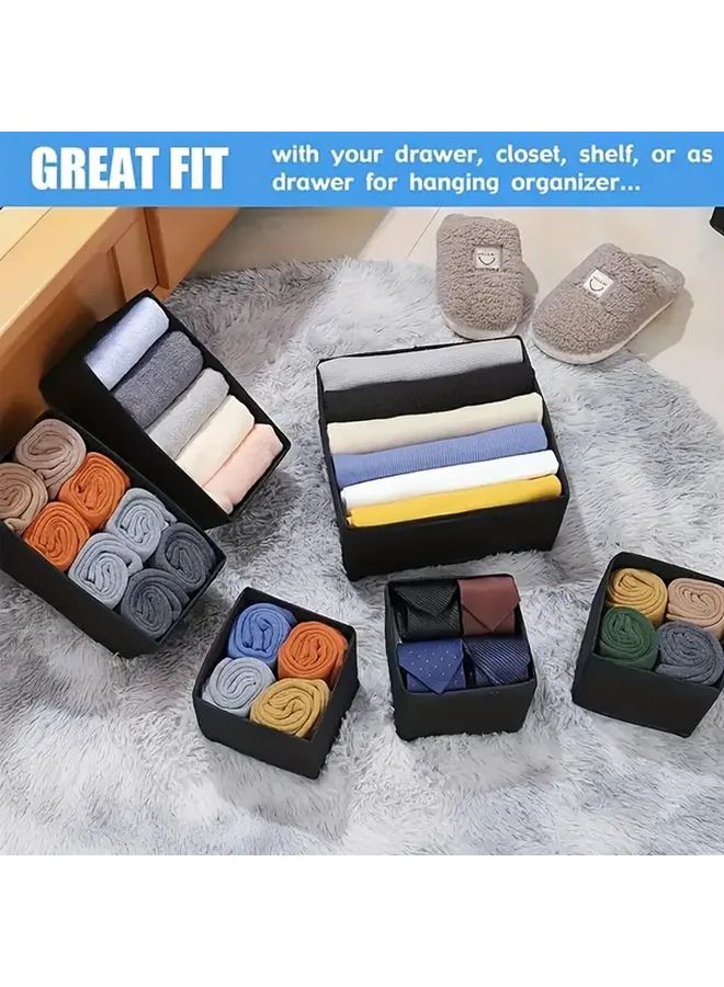 Light Gray 6 Piece Drawer Organizer Foldable Storage Set with Zipper - Image 5