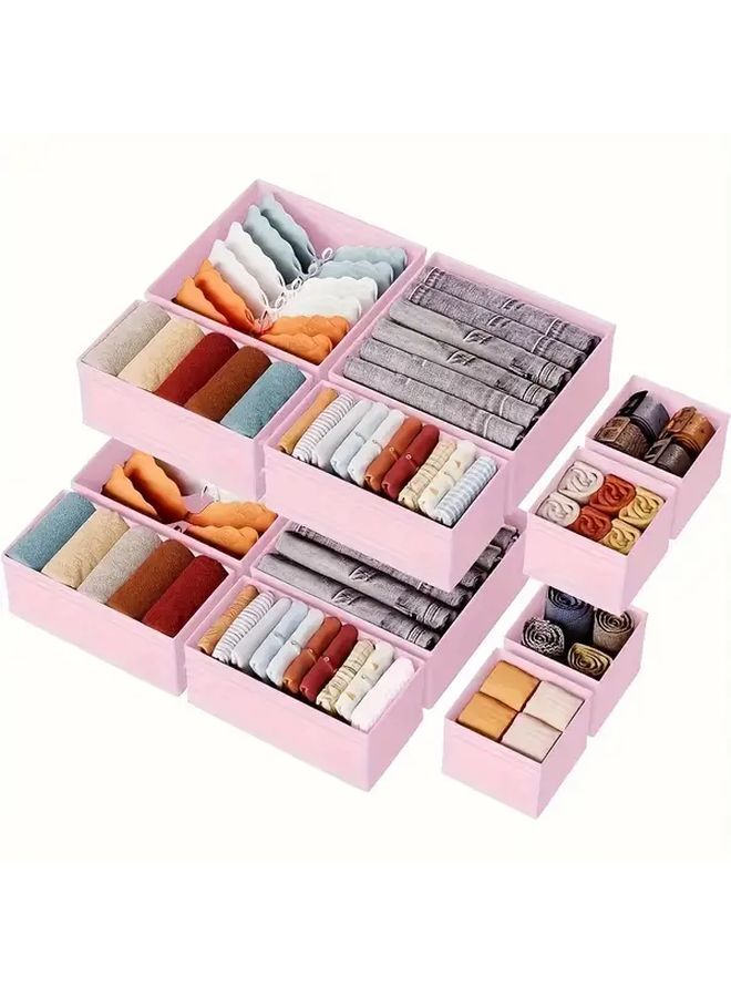 Light Gray 6 Piece Drawer Organizer Foldable Storage Set with Zipper - Image 1