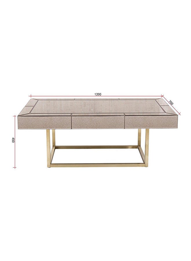 DANUBE HOME Gabby Coffee Table Multifunctional Center Table Rectangular Modern Furniture For Living Room Gold/ Antique Mirror 70x120x45 cm 
