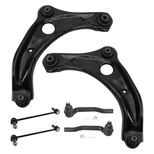 TRQ Front Steering & Suspension Kit Control Arm with Ball Joint Sway Bar Stabilizer Link Tie Rod Compatible with 2018-2021 Nissan Kicks 2020 Versa - Image 1