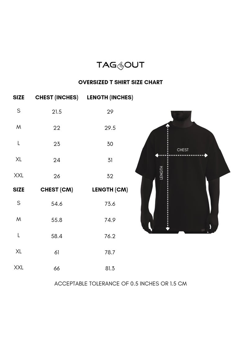 TAG OUT Unisex Summer Oversized Loose T-shirt Drop Shoulder Boxy Fit  - Image 4