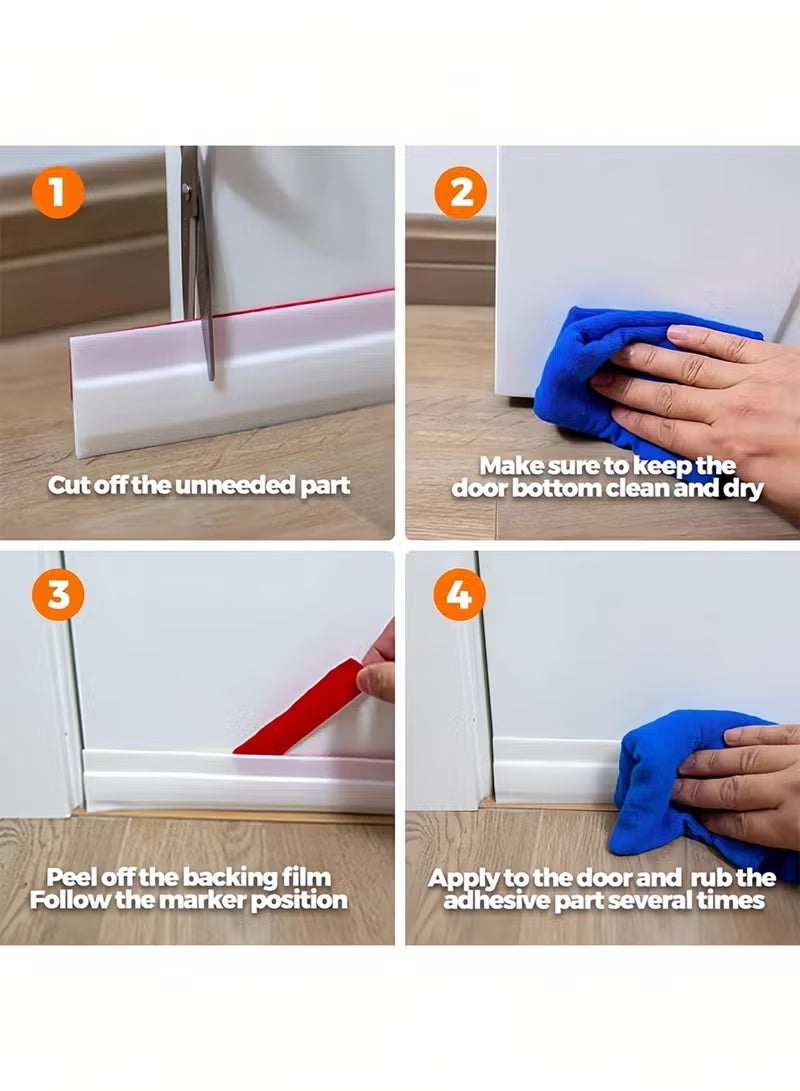 DUTUO Door Draft Stopper, 120 cm Length Under Door Seal, Door Sweep for Exterior & Interior Doors, Door Bottom Draft Blocker Dust and Noise Insulation - Image 3