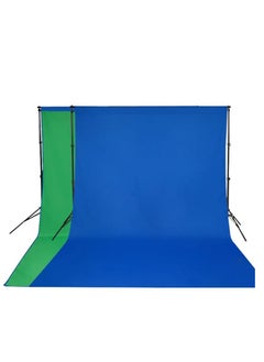 PROMAGE PROMAGE PM-DB23 2x3m Dual-Sided Blue/Green Backdrop – Seamless, Portable, Durable Photo & Video Background  - Image 1