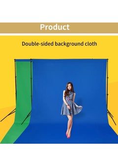 PROMAGE PROMAGE PM-DB23 2x3m Dual-Sided Blue/Green Backdrop – Seamless, Portable, Durable Photo & Video Background  - Image 3