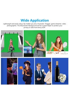 PROMAGE PROMAGE PM-DB23 2x3m Dual-Sided Blue/Green Backdrop – Seamless, Portable, Durable Photo & Video Background  - Image 4